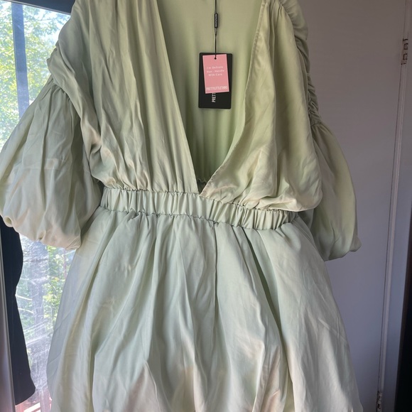 green puffball dress Naya NAS25135 Khaki Green Dress With Puffball Skirt – Olivia Grace Fashion